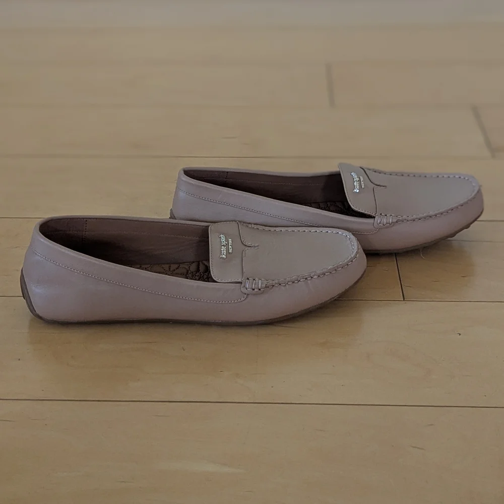 Kate Spade Leather Loafers Tan Made in Italy Flats 10.5-11 NWOT